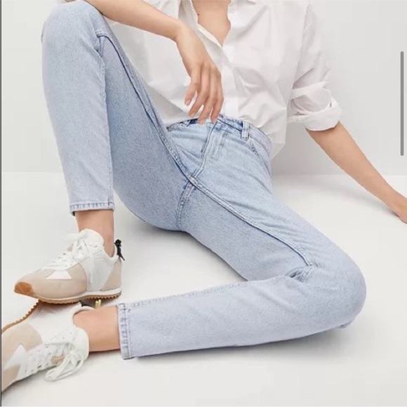 Mango Mom Ankle Jeans Bleach Blue - Picture 2 of 7